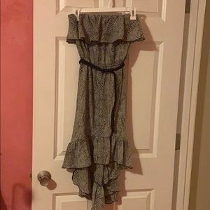 Staples High-Low Belted Flounce-Top Dress